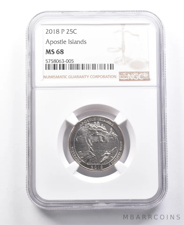 2018-P Washington Quarter Apostle Islands MS68 NGC a7688