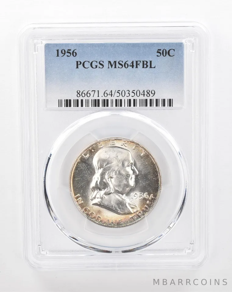 1956 Franklin Half Dollar MS64 FBL PCGS Beautiful Tone *2896