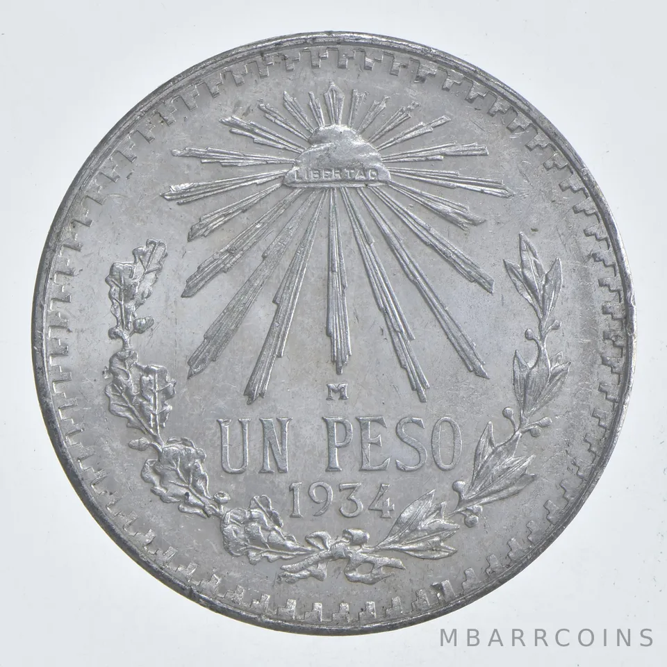 1934 Mexico 1 Peso Estate Coin Collection *271