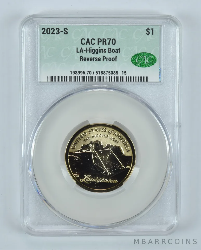2023-S Innovation $1 LA Higgins Boat Reverse PR70 CAC CACg
