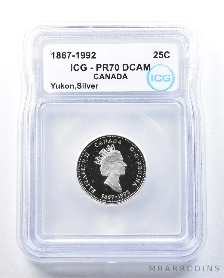 1867-1992 Canada 25 Cents Silver Yukon PR70 DCAM ICG *8938