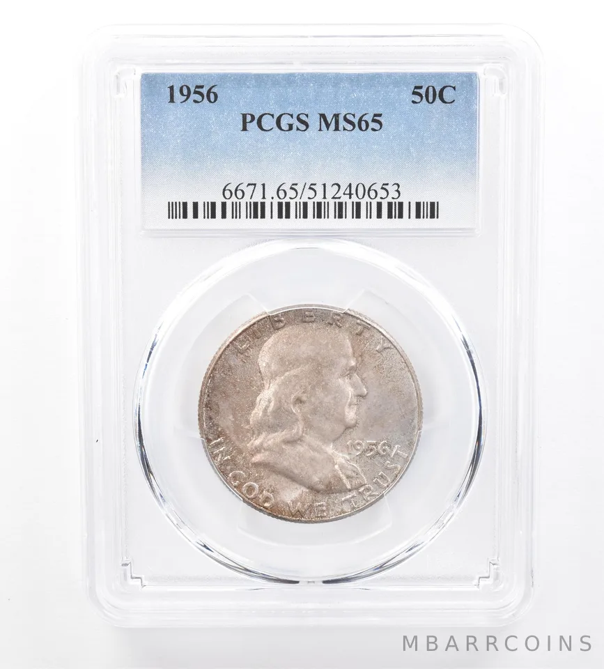1956 Franklin Half Dollar MS65 PCGS Beautiful Tone a1776