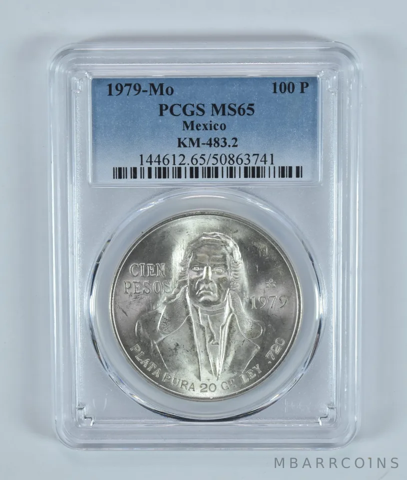 1979 Mo Mexico 100 Pesos MS65 PCGS Blue Label