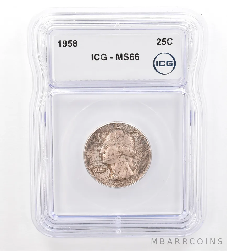 1958 Washington Quarter MS66 ICG Beautiful Tone a7353