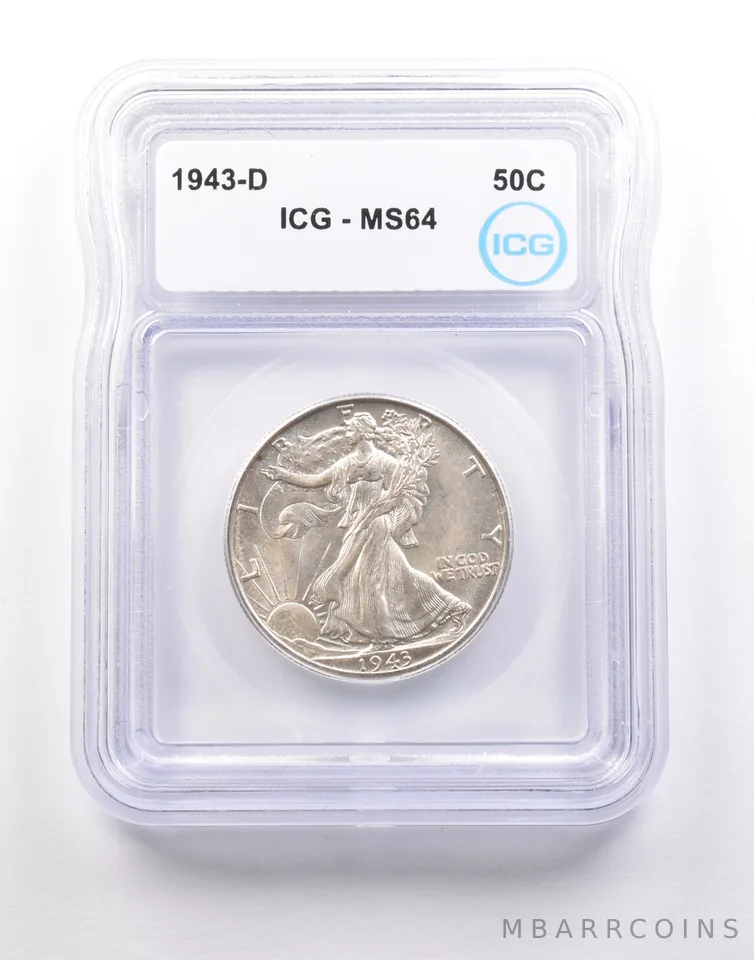 1943-D Walking Liberty Half Dollar MS64 ICG *5140