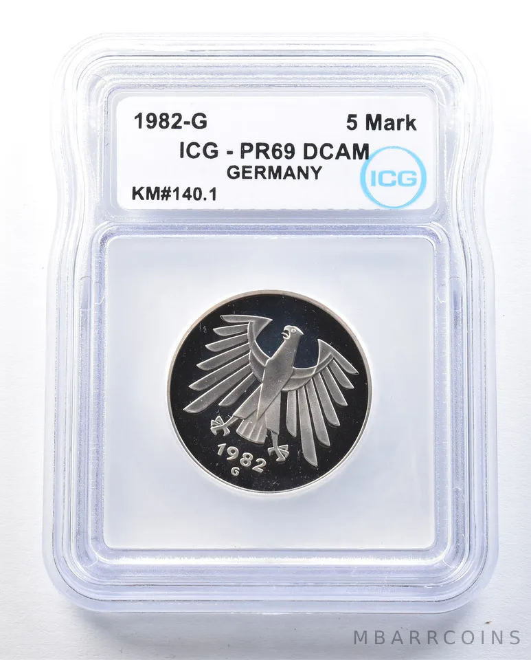 1982 G Germany 5 Mark KM#140.1 PR69 DCAM ICG *8972