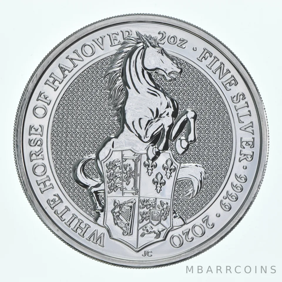 2020 Great Britain 5 Pound Silver Queen's Beasts Horse Of Hanover 2 Oz