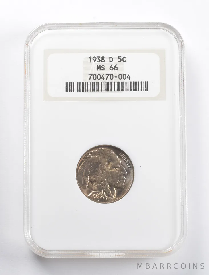 MS66 1938-D Indian Head Buffalo Nickel NGC *5811