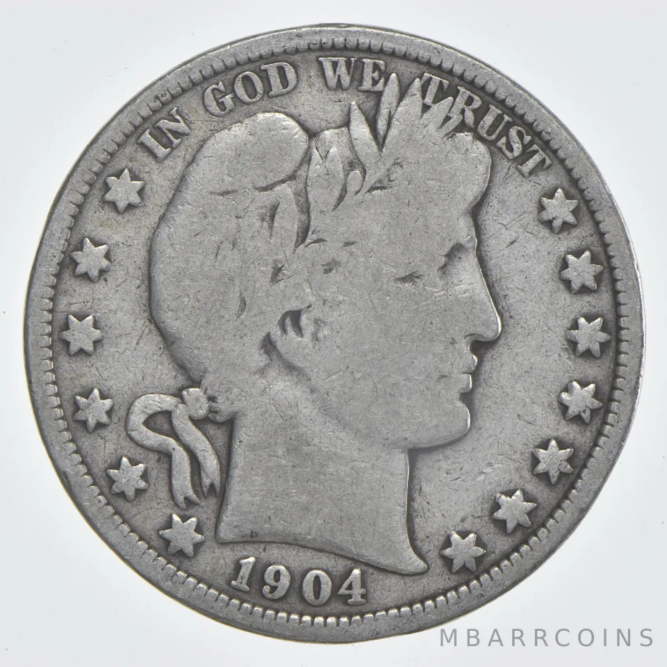 1904-O Barber Half Dollar 90% Silver VG Condition