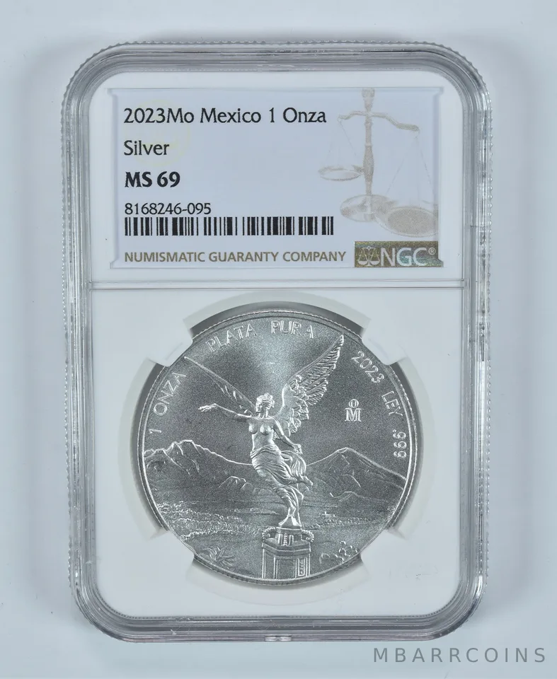 2023 Mo Mexico 1 Onza Silver Libertad MS69 NGC Brown Label