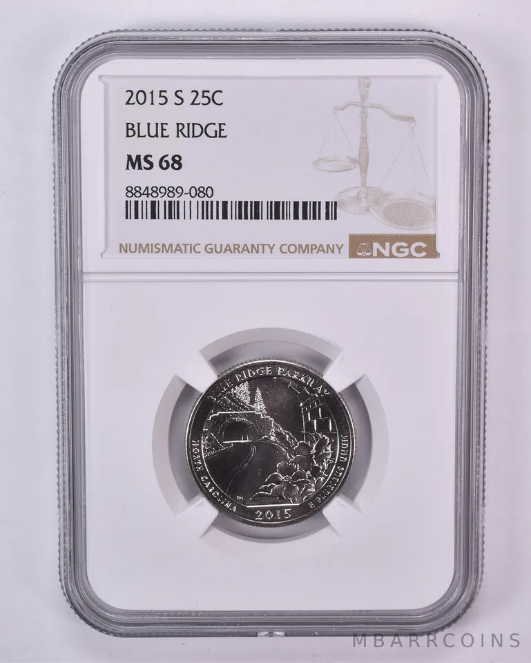 2015-S Washington Quarter ATB Blue Ridge MS68 NGC