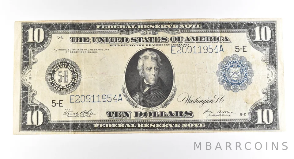 1914 $10 Richmond VA FRN Large Note Blue Seal *2786