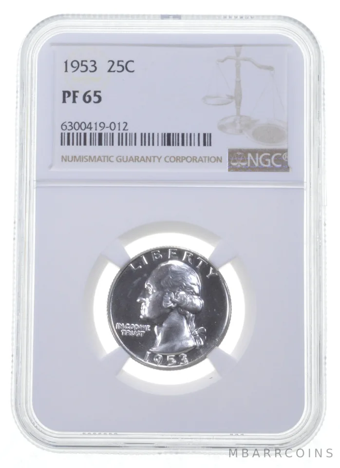 1953 Washington Quarter PF65 NGC PR Proof