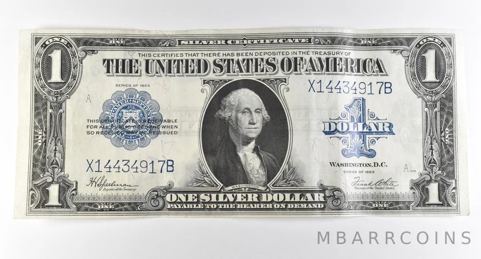 1923 $1 Silver Certificate Large Note Blue Seal *2909