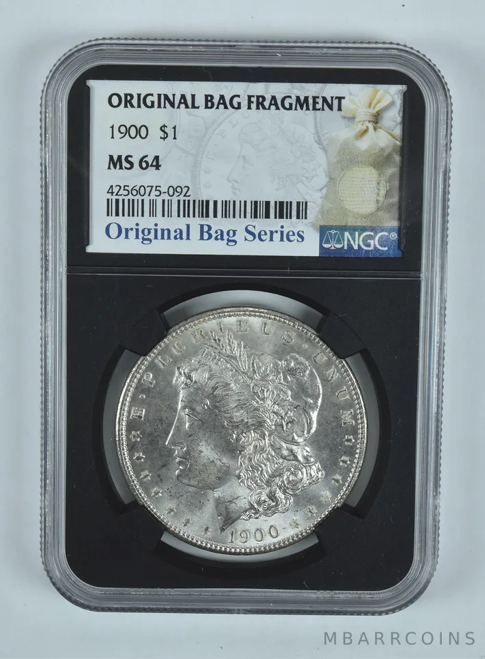 1900 Morgan Silver Dollar Original Bag Fragment MS64 NGC