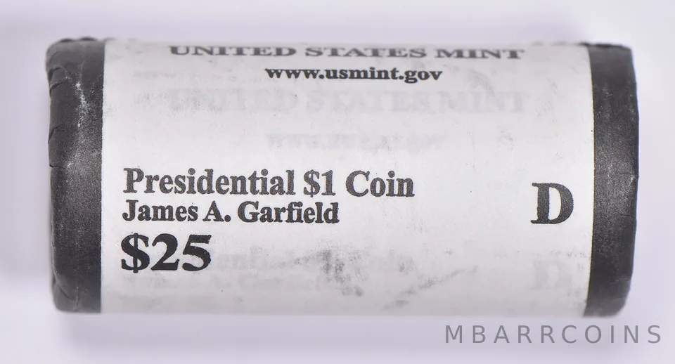 2011-D James Garfield Presidential $1 Coin Roll $25 Unc US Mint BU