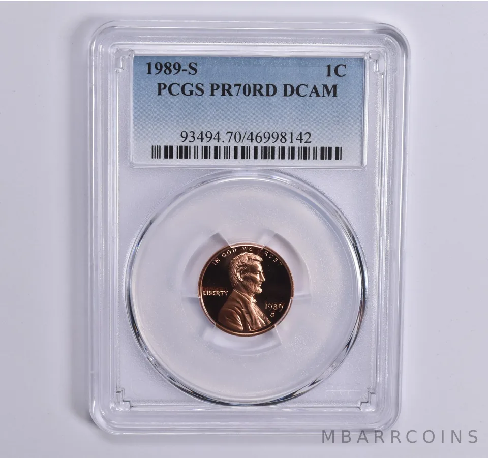 1989-S Lincoln Memorial Cent PR70 RD PCGS Blue Lbl