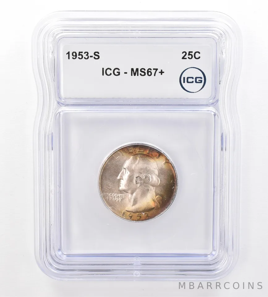 1953-S Washington Quarter MS67+ ICG Beautiful Tone *7615
