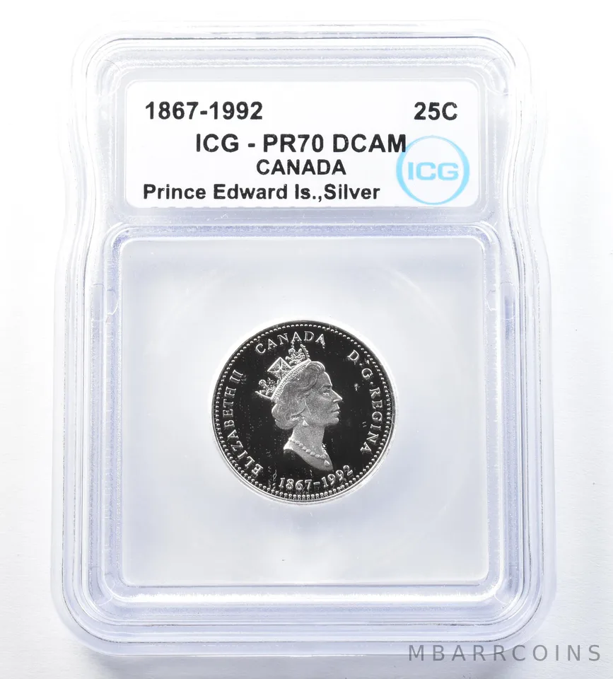 1867-1992 Canada 25 Cents Silver Prince Edward Island PR70 DCAM ICG *8934