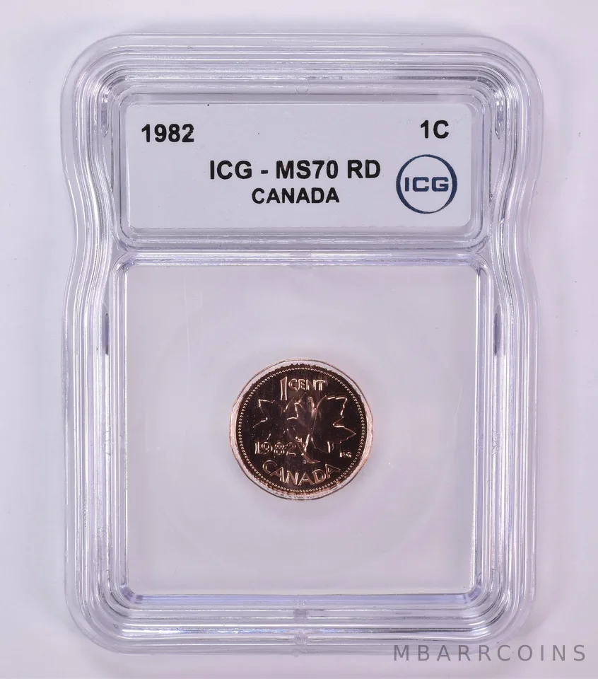 1982 Canada 1 Cent MS70 RD ICG
