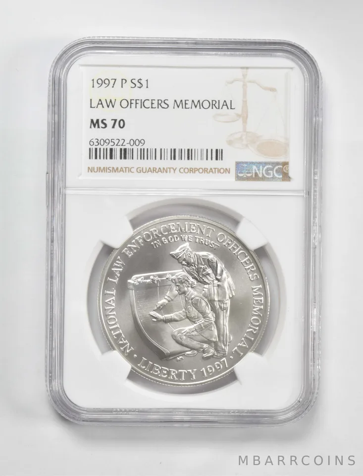 1997-P Law Officers Memorial Commemorative $1 MS70 NGC Brown Label