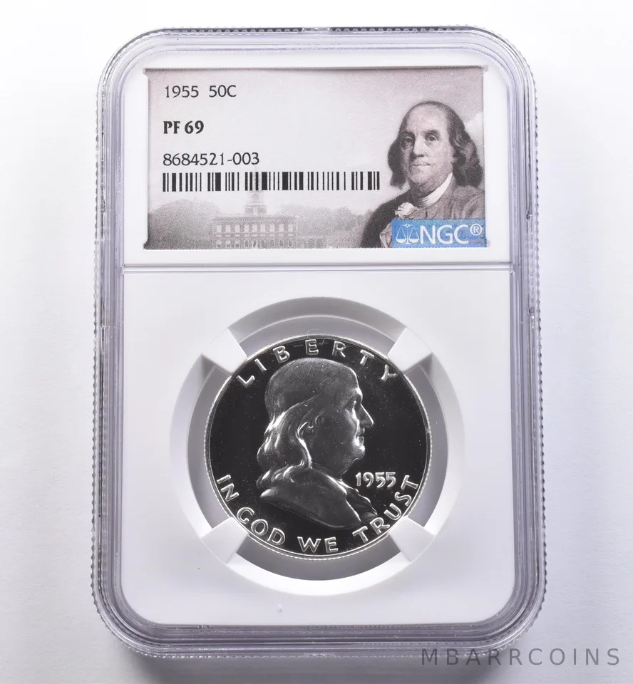 1955 Franklin Half Dollar PF69 NGC Cameo Look - NIce Contrast *8931