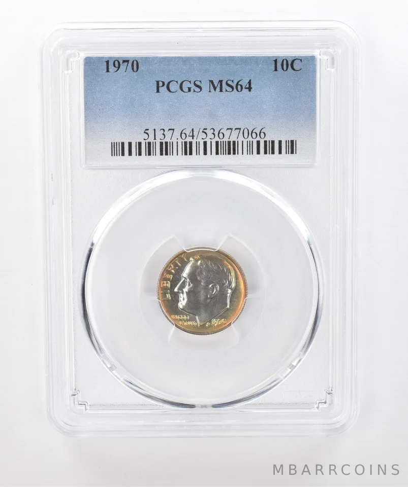 1970 Roosevelt Dime MS64 PCGS Beautiful Tone *1333