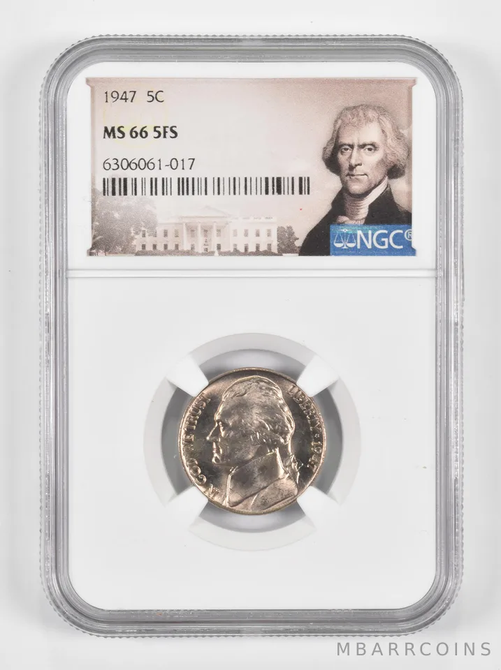MS66 5FS 1947 Jefferson Nickel NGC *1260