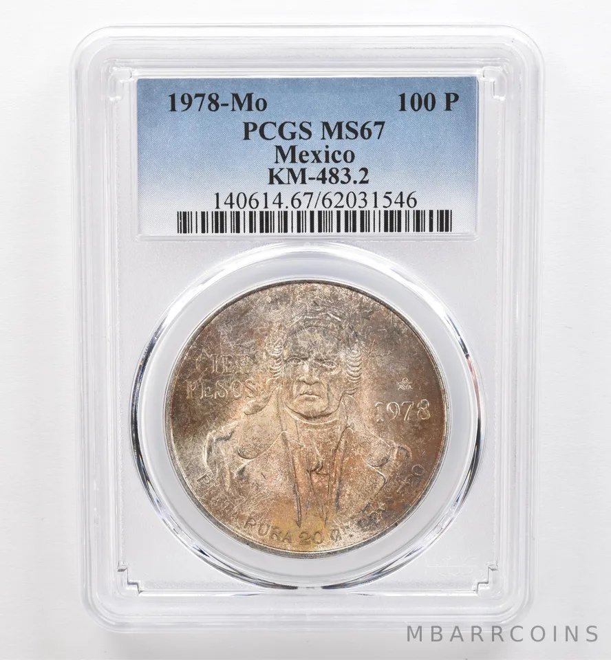 1978 Mo Mexico 100 Pesos KM-483.2 MS67 PCGS Beautiful Tone *9562