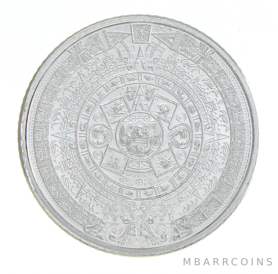 1/10 oz Golden State Mint Silver Round Aztec Calendar .999 Fine Silver