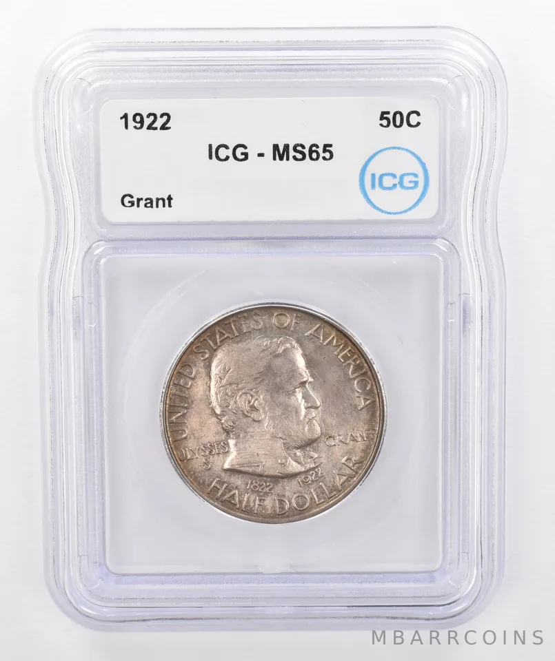 1922 Grant Commemorative Half Dollar MS65 ICG Beautiful Tone a0267