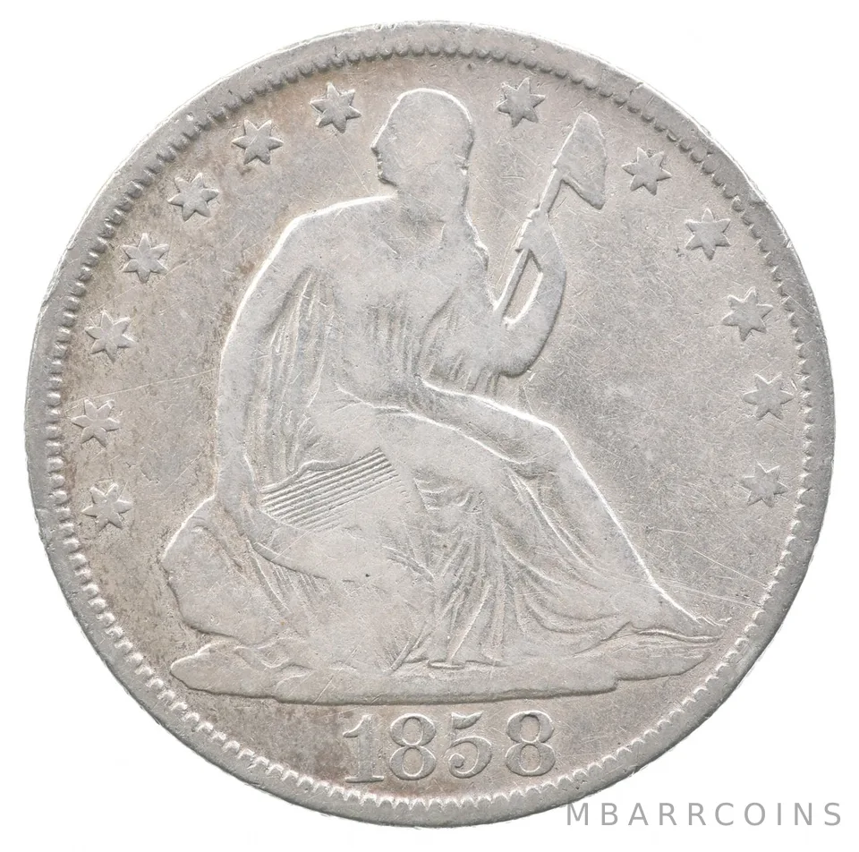 1858-O Seated Liberty Half Dollar a6108