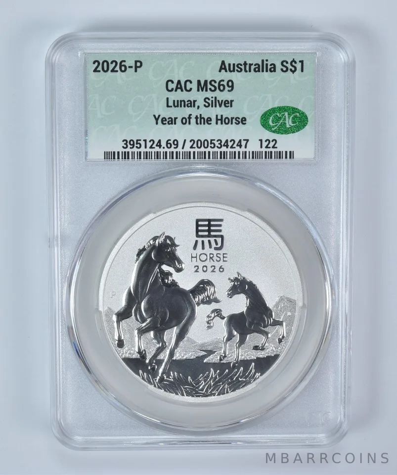 2026 Australia 1 Dollar Silver Year Of The Horse 1 Oz Silver MS69 CAC CACg