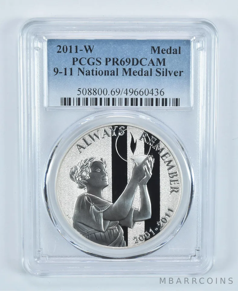 2011-P September 11th Memorial Commemorative Silver Medal PR69 DCAM PCGS