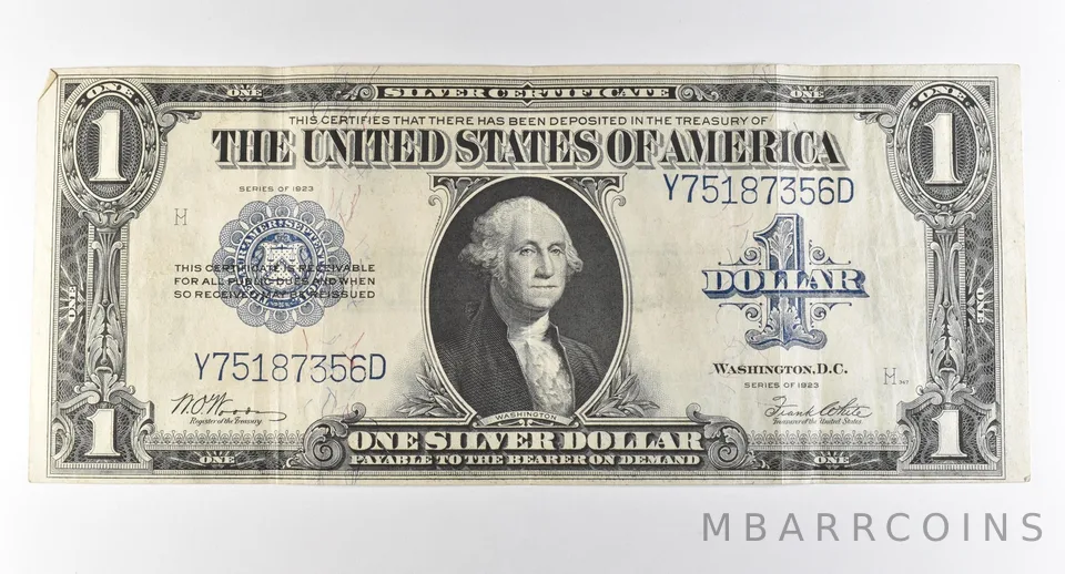 1923 $1 Silver Certificate Large Note Blue Seal *2998