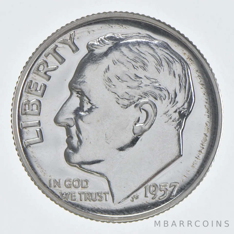 1957 Roosevelt Dime Proof 90% Silver