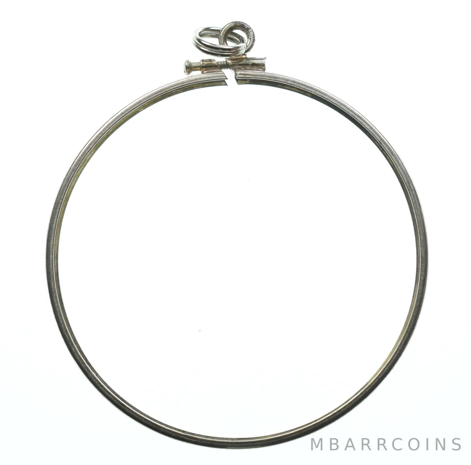 Sterling Silver 31.5 MM Coin Bezel Pendant Frame Edge *2190