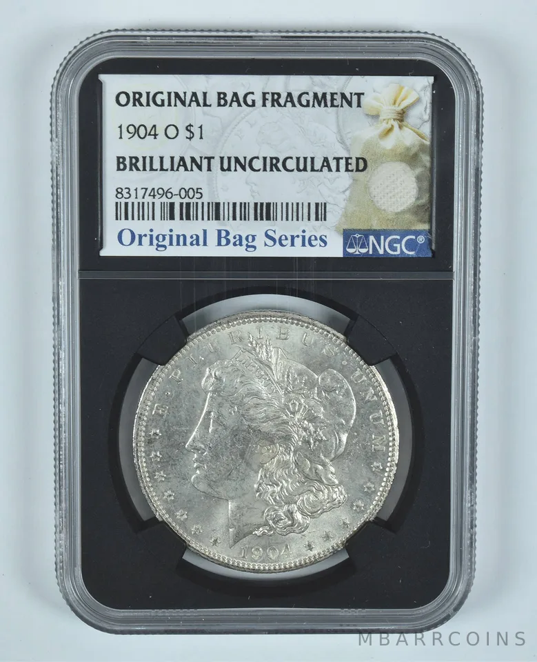 1904-O Morgan Silver Dollar Original Bag Fragment BU NGC