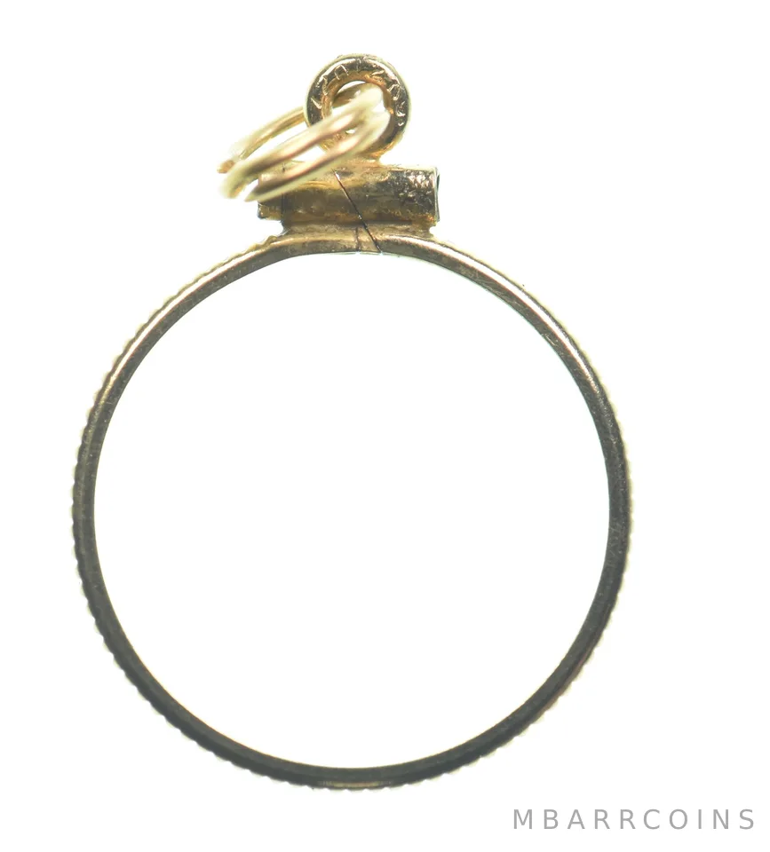 12k 0.7 Gram Gold Filled 15.5mm Coin Bezel Pendant Frame Edge *4969
