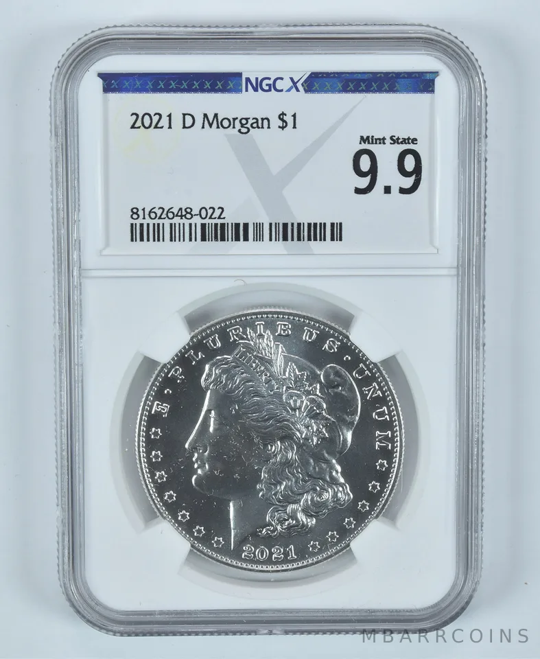 2021-D Morgan Silver Dollar Mint State 9.9 NGC X NGCX