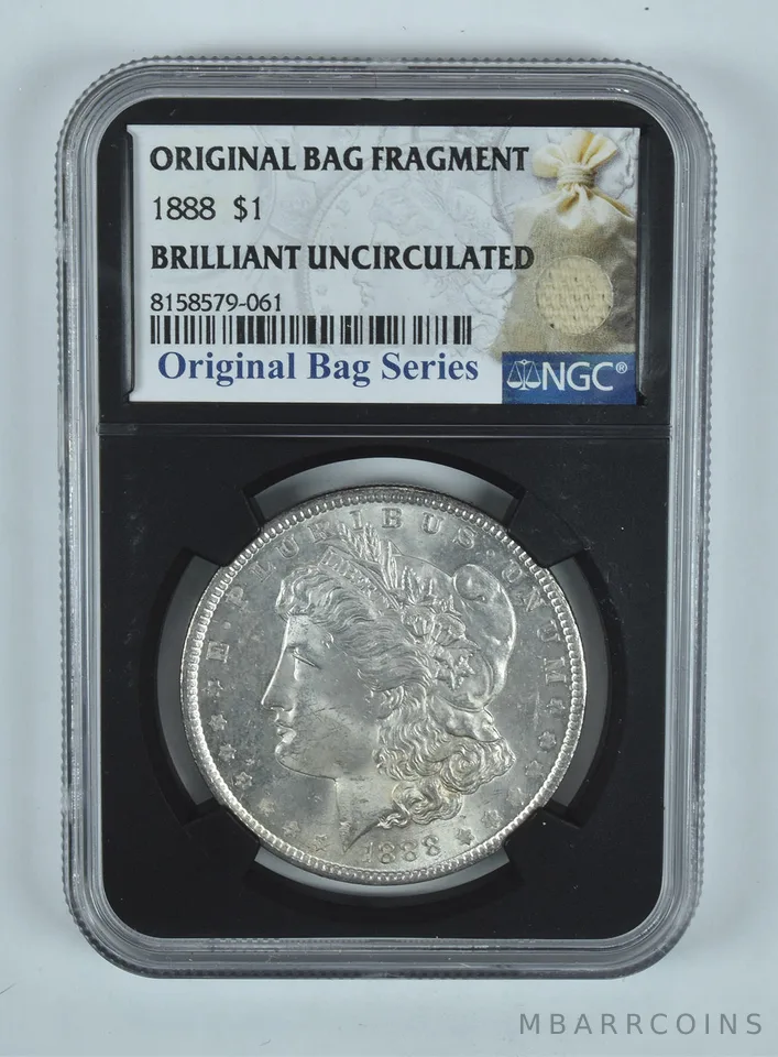1888 Morgan Silver Dollar Original Bag Fragment BU NGC