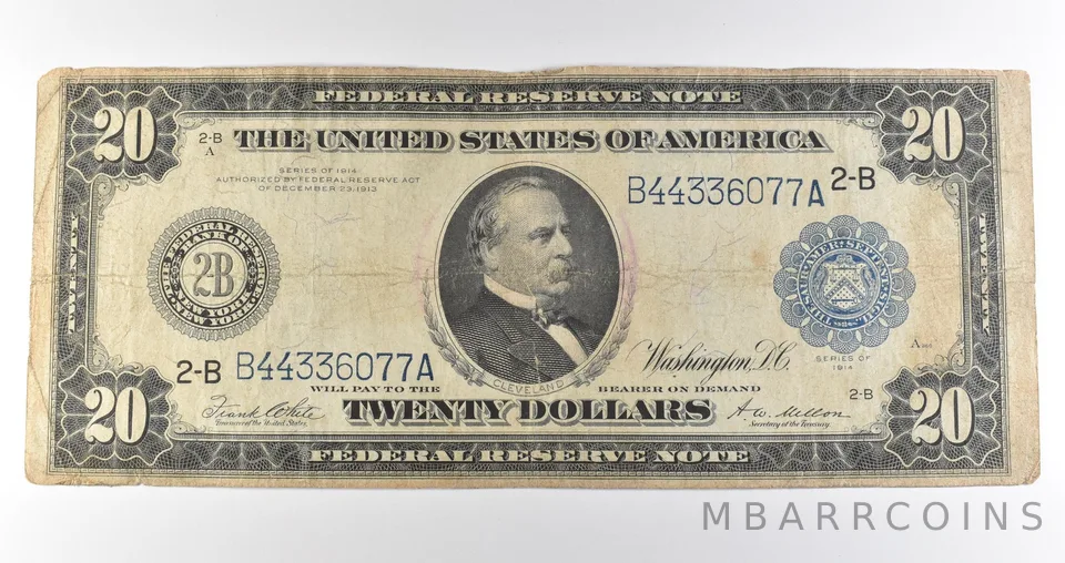 1914 $20 New York NY FRN Large Note Blue Seal *3652