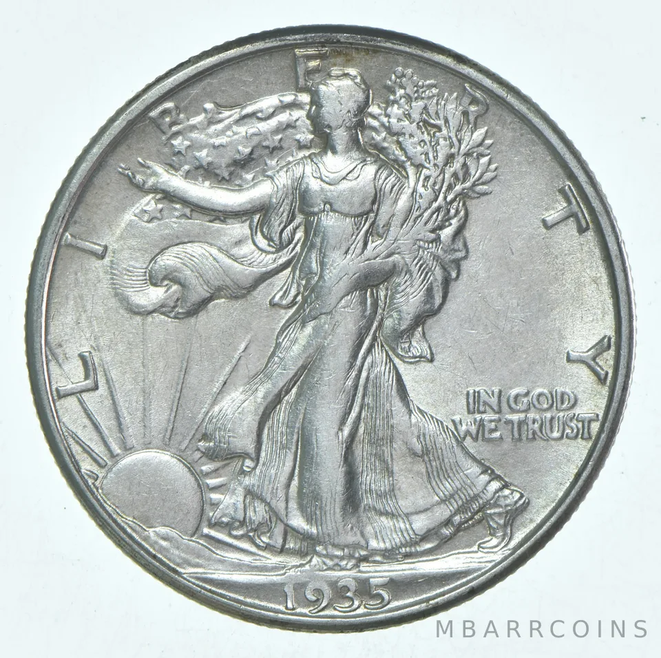 BU 1935-D Walking Liberty Half Dollar Uncirculated 90% Silver