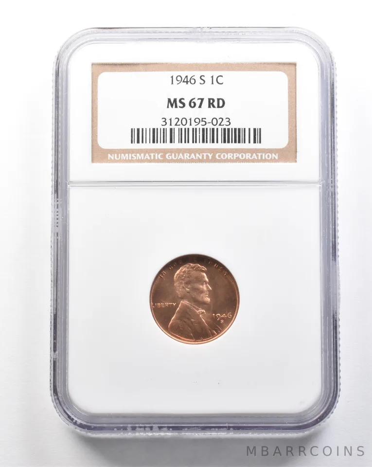 1946-S Lincoln Wheat Cent MS67 RD NGC *7471
