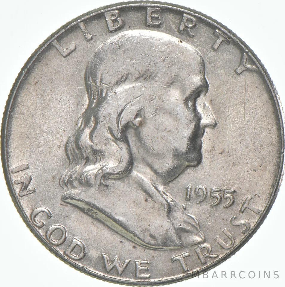 1955 Franklin Half Dollar AU 90% Silver