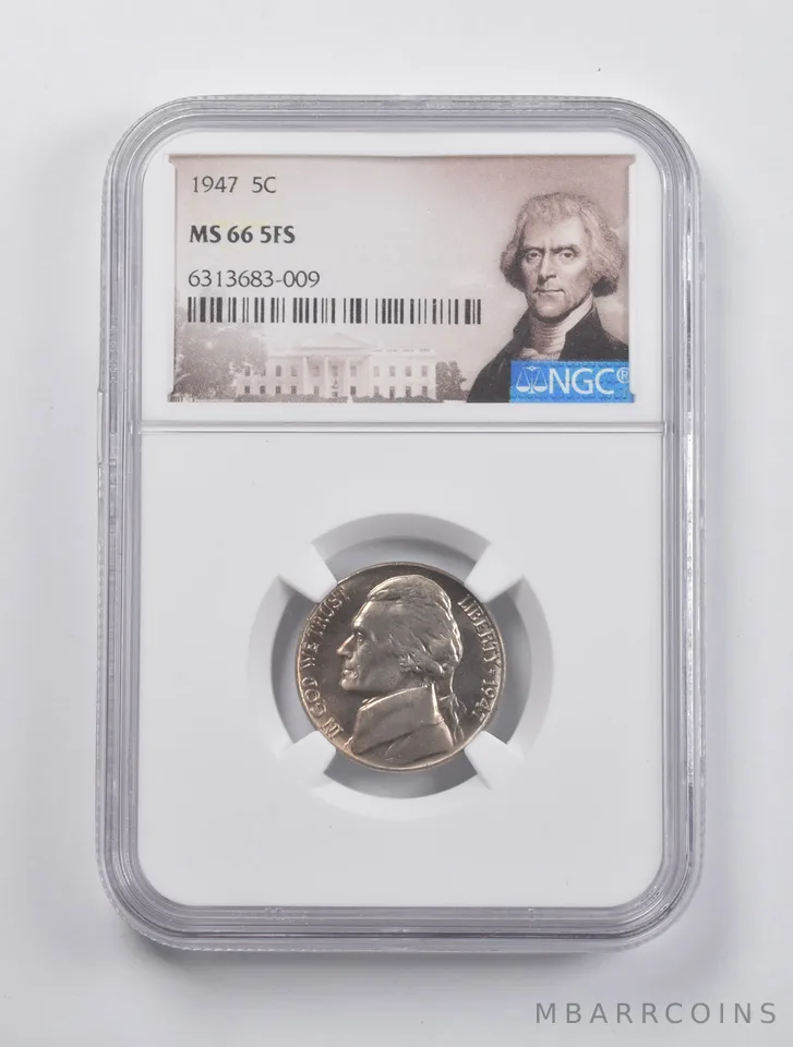 MS66 5FS 1947 Jefferson Nickel NGC a2978