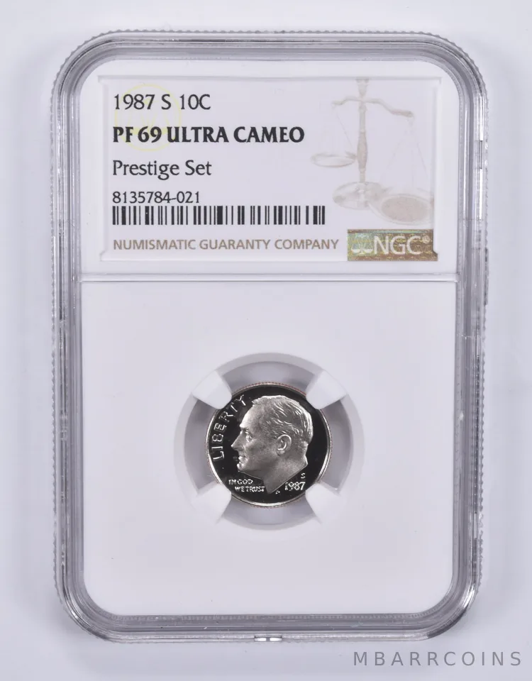 1987-S Roosevelt Dime Prestige Set PF69 UCAM NGC Brown Label