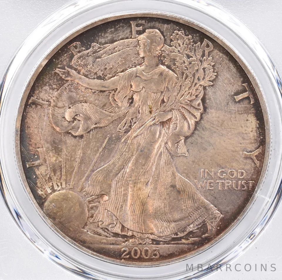 2003 American Silver Eagle MS62 PCGS Beautiful Tone *1520