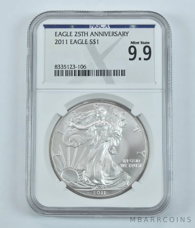 2011 American Silver Eagle Mint State 9.9 NGC X NGCX