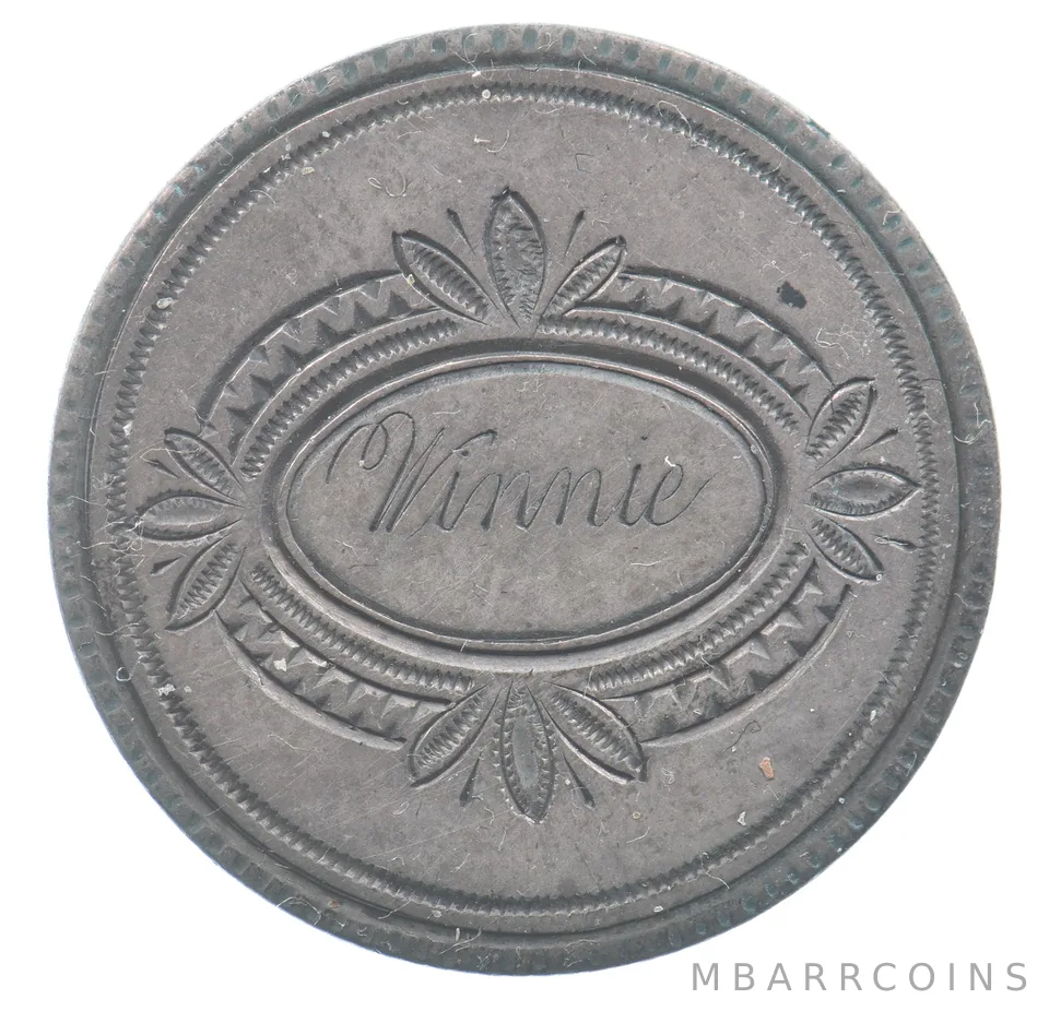 1853 Seated Liberty Quarter Arrows Love Token Winnie *8586